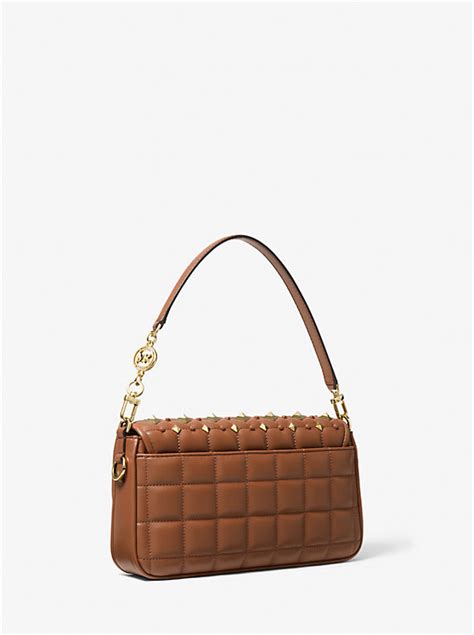 michael michael kors bradshaw small studded leather shoulder bag|Michael Kors bradshaw messenger bag.